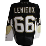 Mario Lemieux Signed Black Current Penguins Replica Jersey